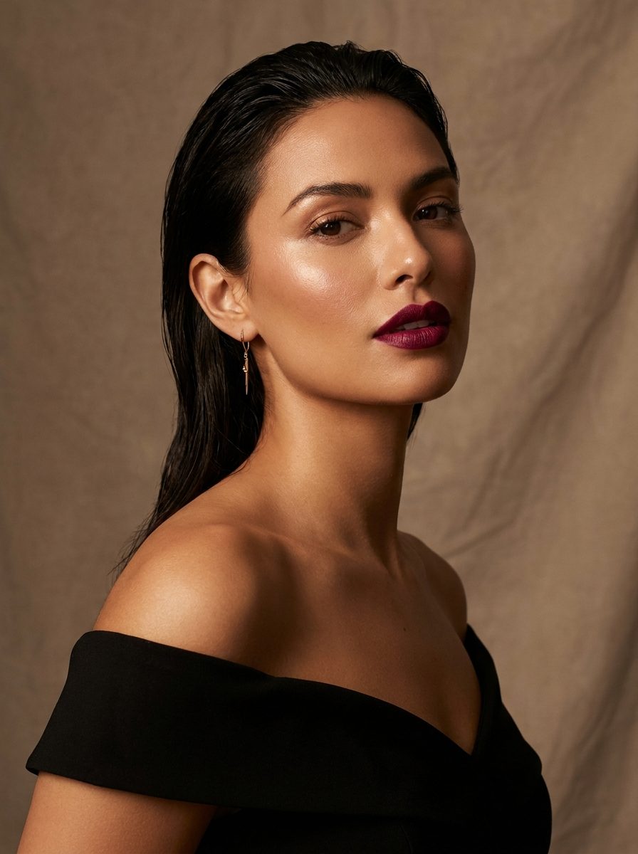 Bold berry lip evening makeup
